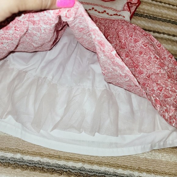 Vintage BORDINO All Over Floral Embroidered Rose Detail Frilly Ruffle Dress 6T - Picture 8 of 15